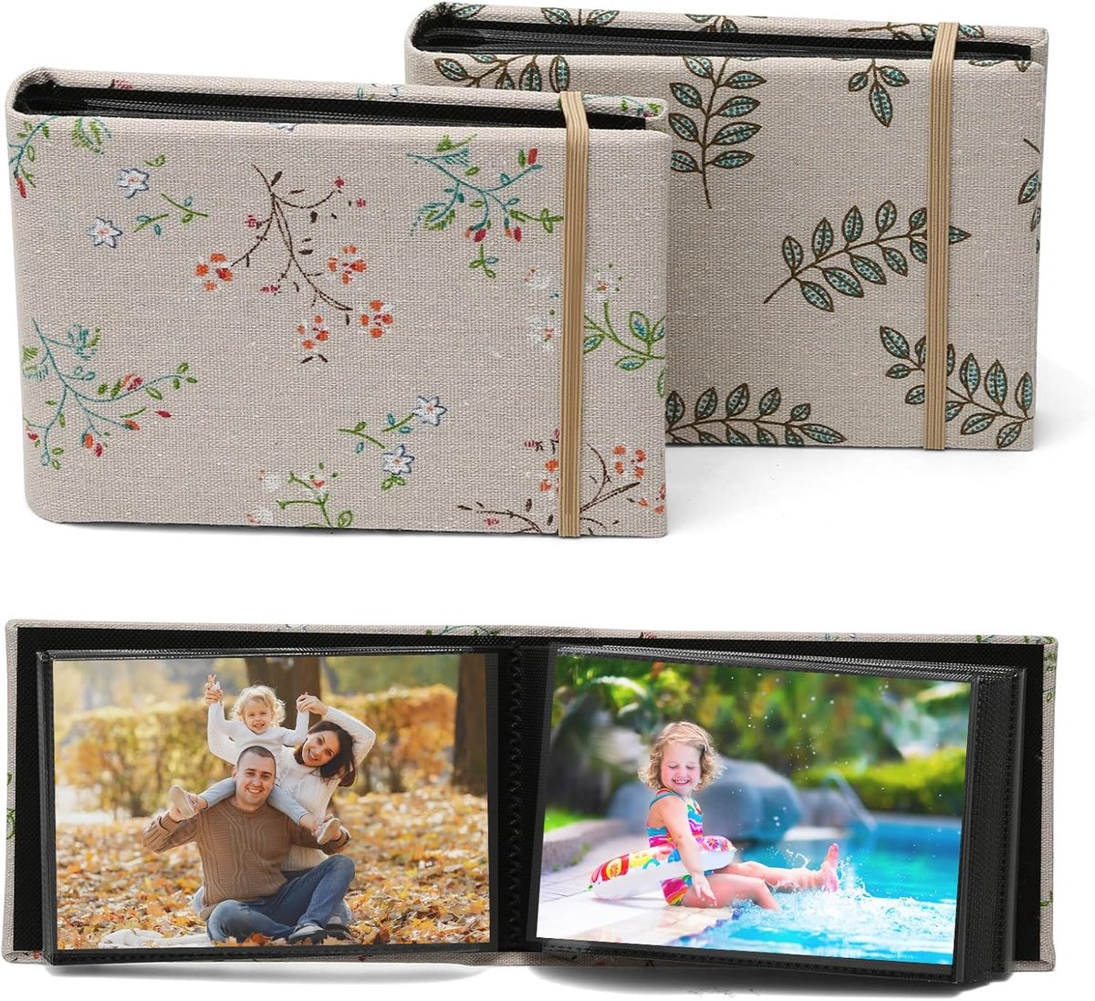 Fotoalbum 15,2 x 10,2 cm - Linnen hoes - Zuurvrij - Voor 200 foto's - SnelShoppen