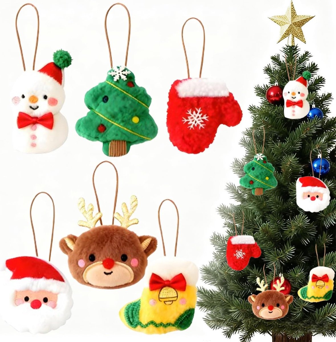Kerstboomdecoratie - 6 sneeuwman hangers - feestelijke versiering - voor een vrolijke kerst - ShopVlot