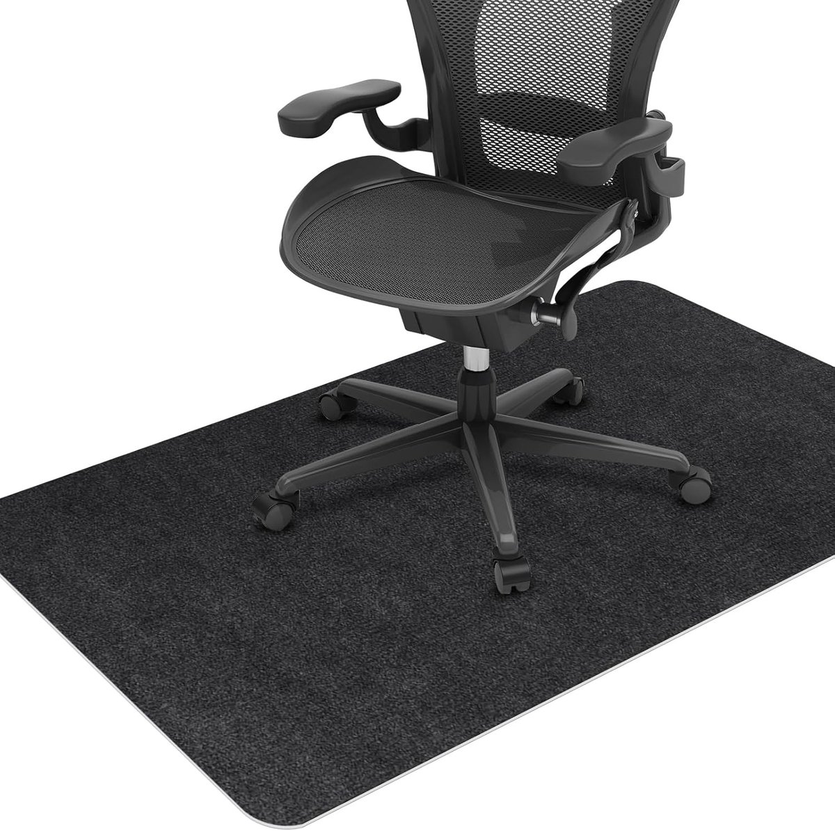 Thijox - Vloerbeschermingsmat voor Kantoorstoel 140x90cm, Krasbestendige Onderlegger voor Parket en Harde Vloeren, Antislip Polyester voor Bureaustoel