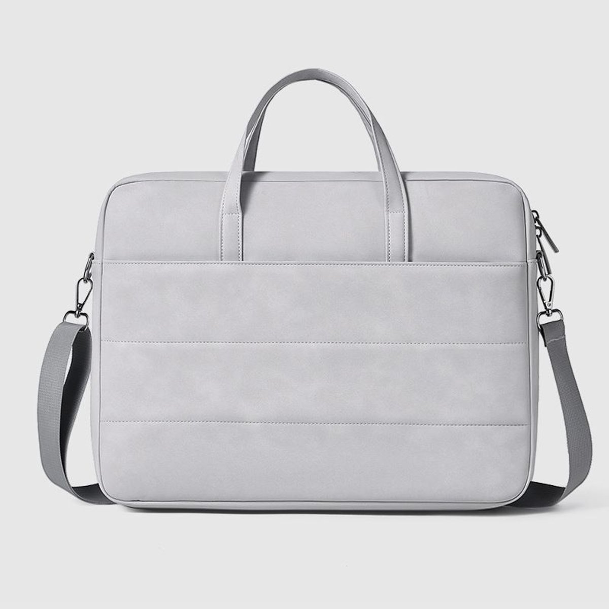 Bobypet - Luxe Laptoptas 15.6 inch met Schouderband - Premium Nubuck Look Laptophoes en Aktetas - Schokabsorberende Schoudertas met Trolleybevestiging voor Werk en Studie - Unisex - grijs