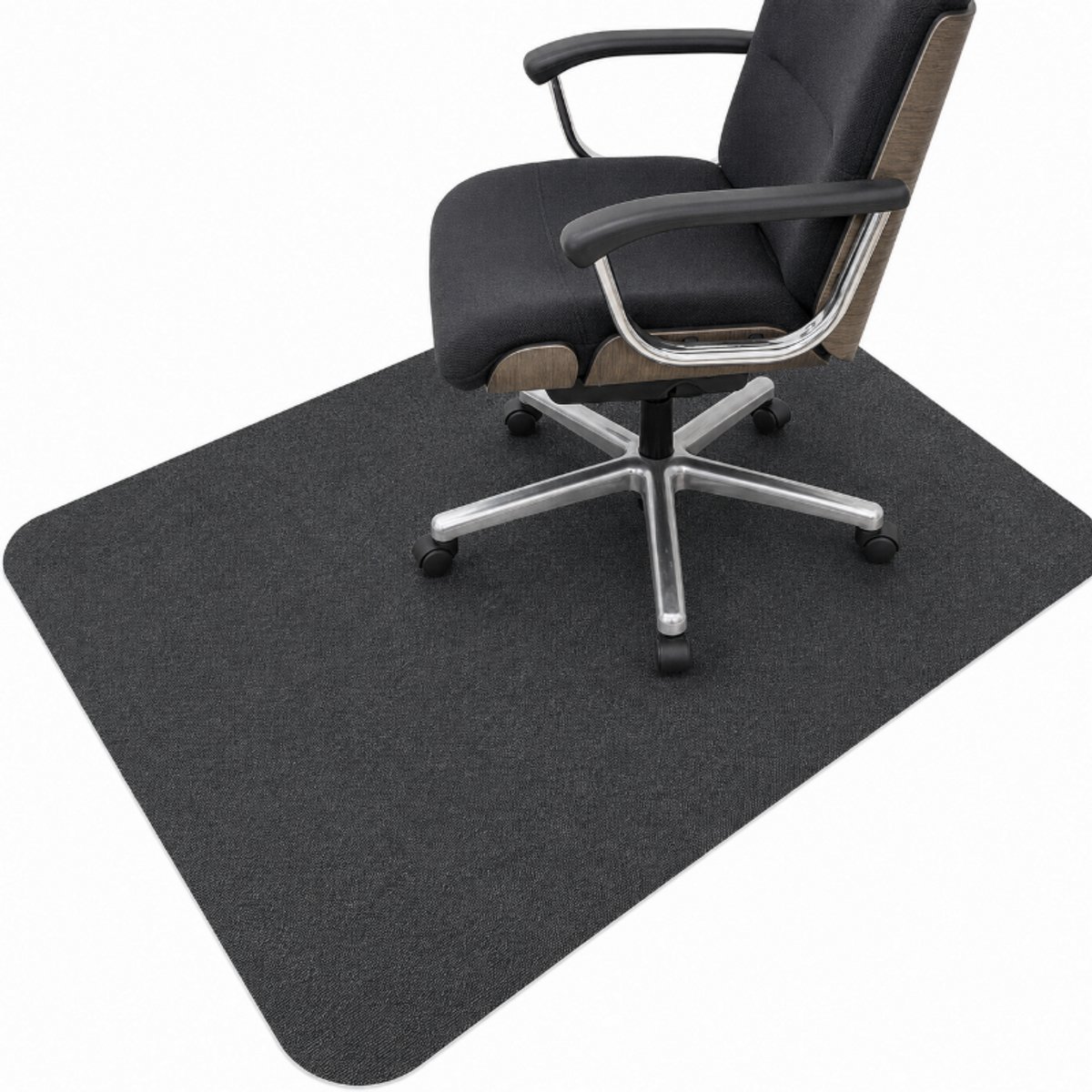 Bobypet - Antislip Bureaustoel Mat voor Harde Vloeren - Luxe Vloerbeschermingsmat 120x90 cm - Geluiddempende Stoelmat en Bureaustoelonderlegger - Perfect voor Thuiswerkplek en Kantoor - Grijs