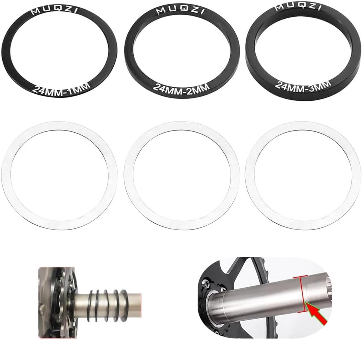 Set of 6 bicycle pedal bearings seals, inner spacers for bicycle accessories, bicycle freewheel washers, ideal crank - ShopVlot