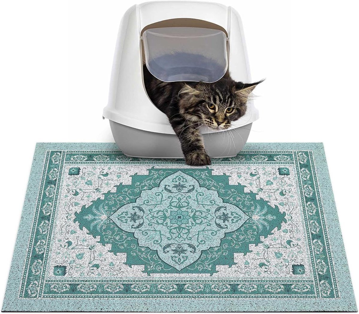 Kattenbakmat - Kattenstrooimat Vuilvangmat - Vloer Schoonhouden - Antislip Waterdicht - 60x38 cm - Grijs