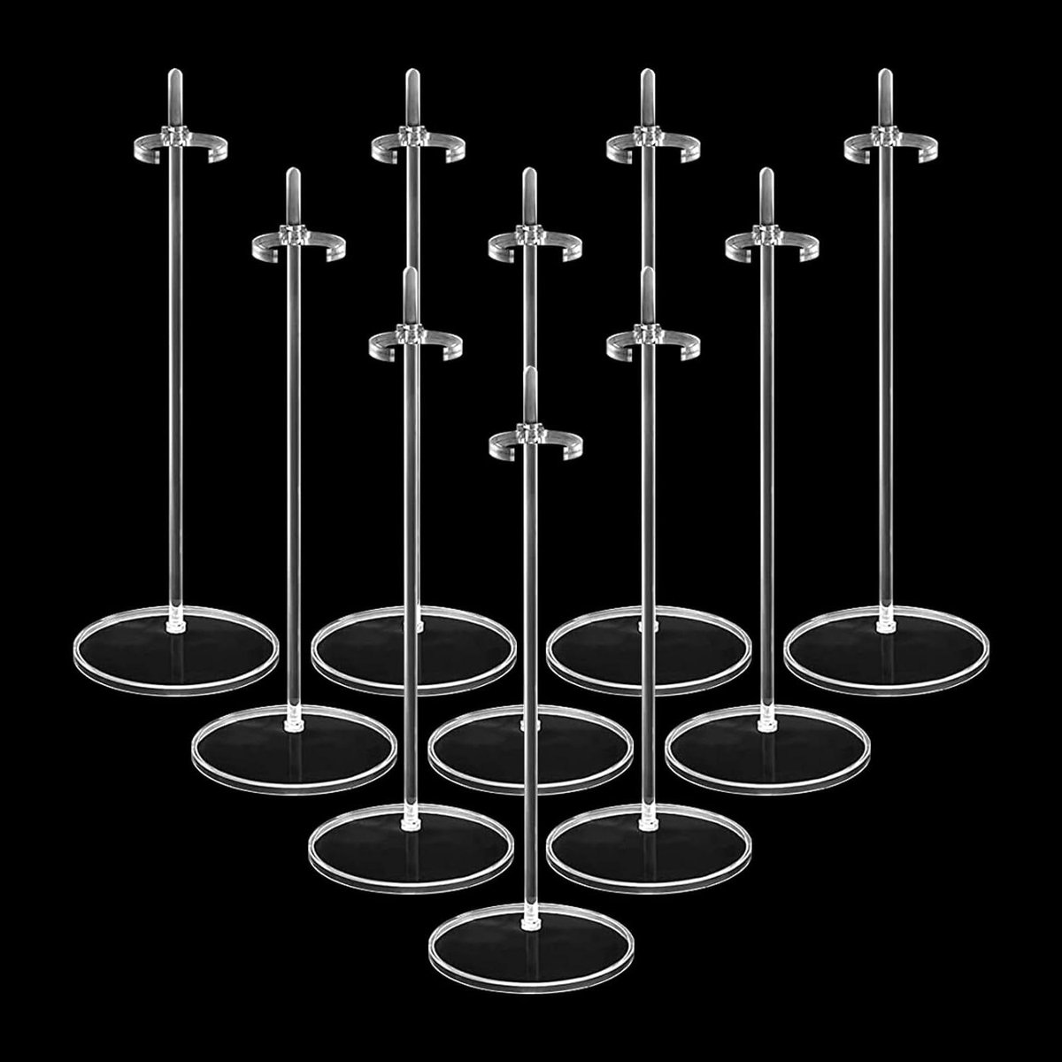 Poppenstandaard Acryl - Poppenhouder Display - Poppen Presenteren - Verstelbare Tailleclip - 5 stuks - Transparant