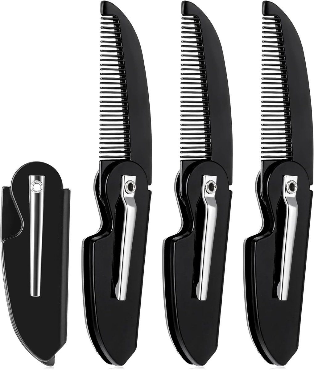 Vouwbare Baard- en Snor Kam Set - 4 Stuks Pocket Kam voor Mannen - Ideaal voor Haarverzorging en Stijl