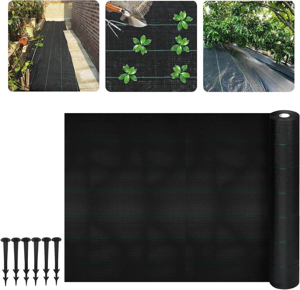 Onkruiddoek - Tuindoek Worteldoek - Onkruid Vrij Houden - Waterdoorlatend Ademend - 20 m² - Zwart