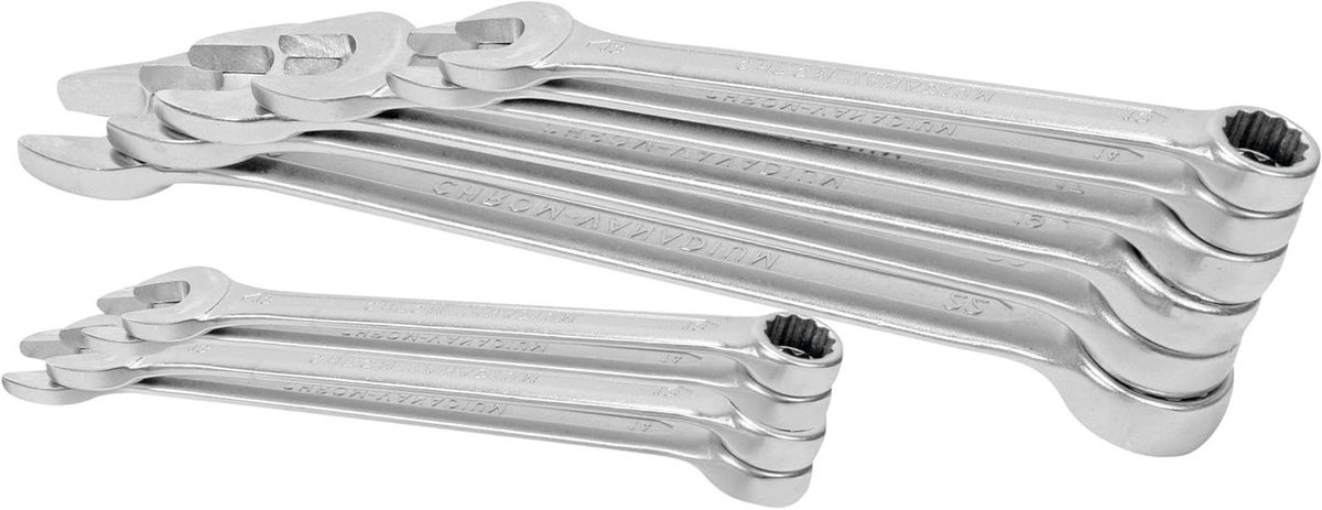 Ringsteeksleutelset 10-delig CRV-staal | 6-19 mm