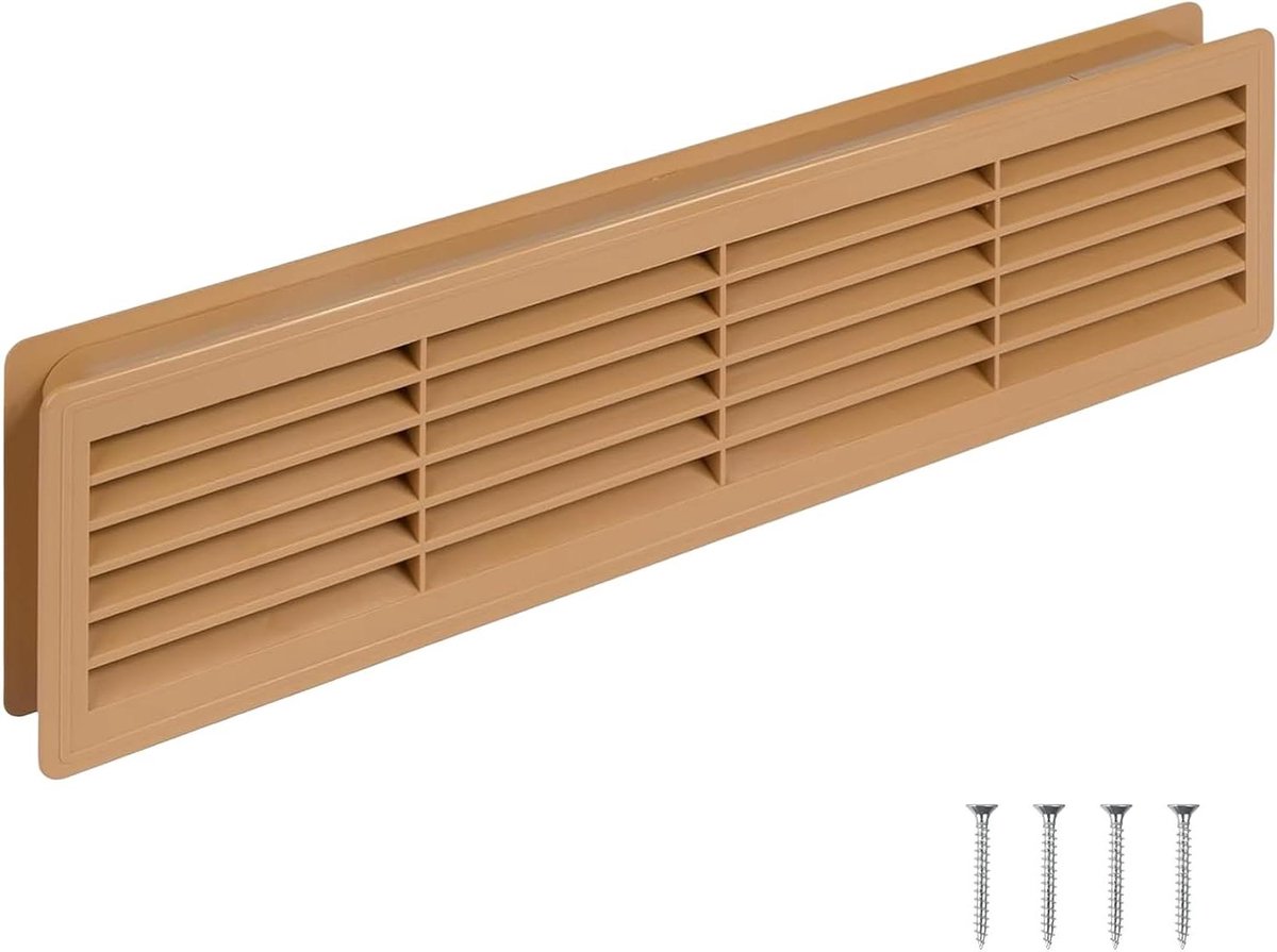 Deurrooster Ventilatie - Ventilatiedeksel Roostertje - Luchtcirculatie Kamer - Dubbelzijdig Eiken Look - 460 x 135 mm - Wit