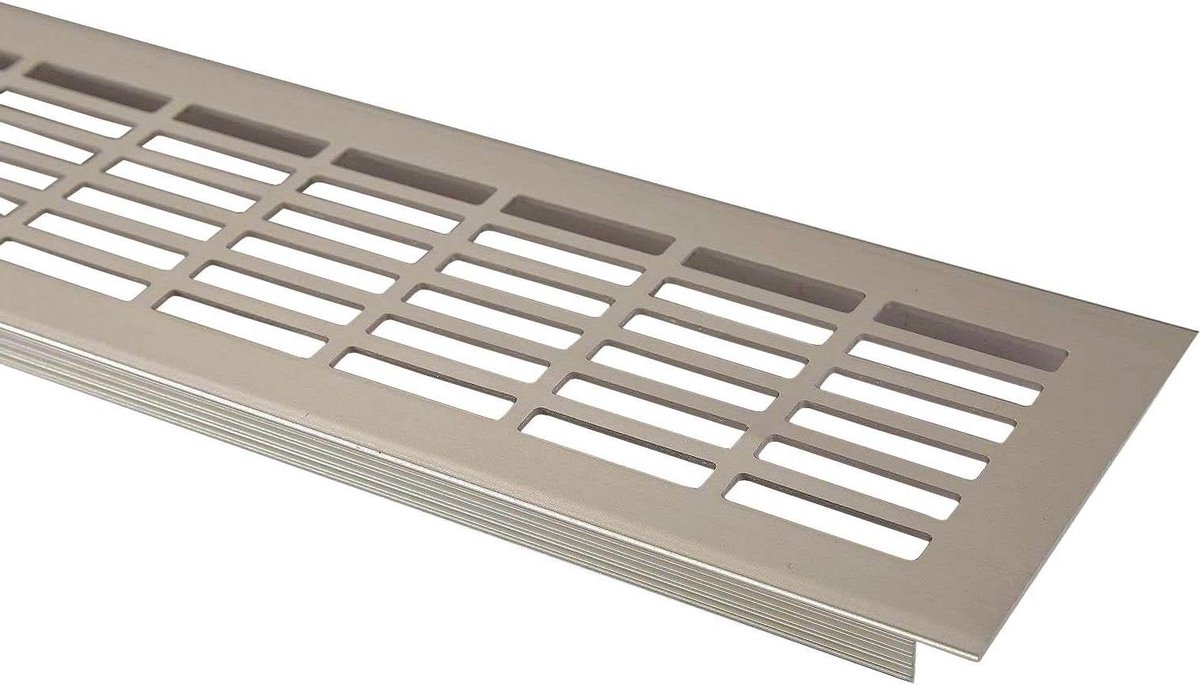 Ventilatierooster - Webplaat Rooster - Goede Luchtcirculatie - Gelijkmatige Perforatie - 480 x 81 mm - RVS-look