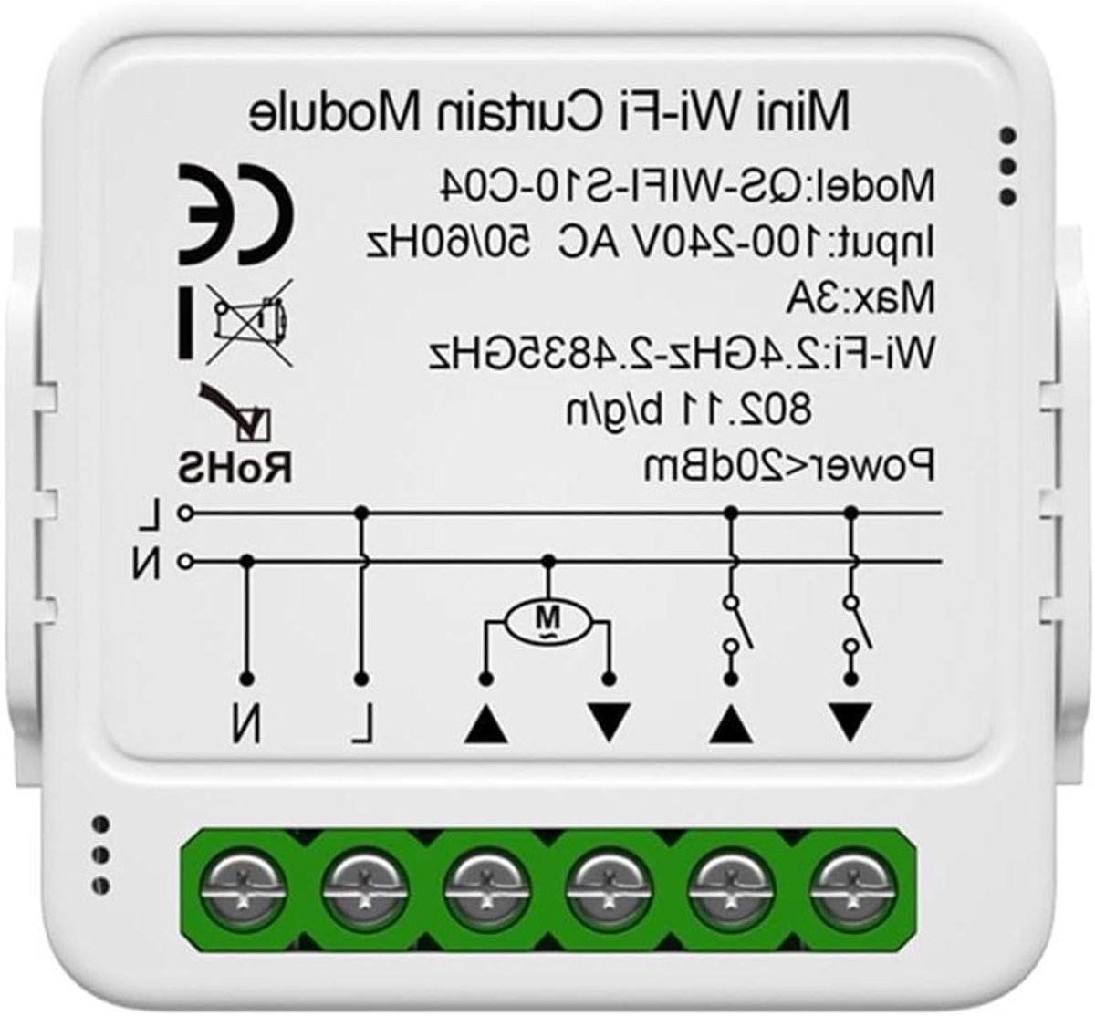 Slimme Gordijnschakelaar - Rolgordijn Module - Automatisch Ramen Openen - App en Spraakbediening - 6 x 6 x 5 cm