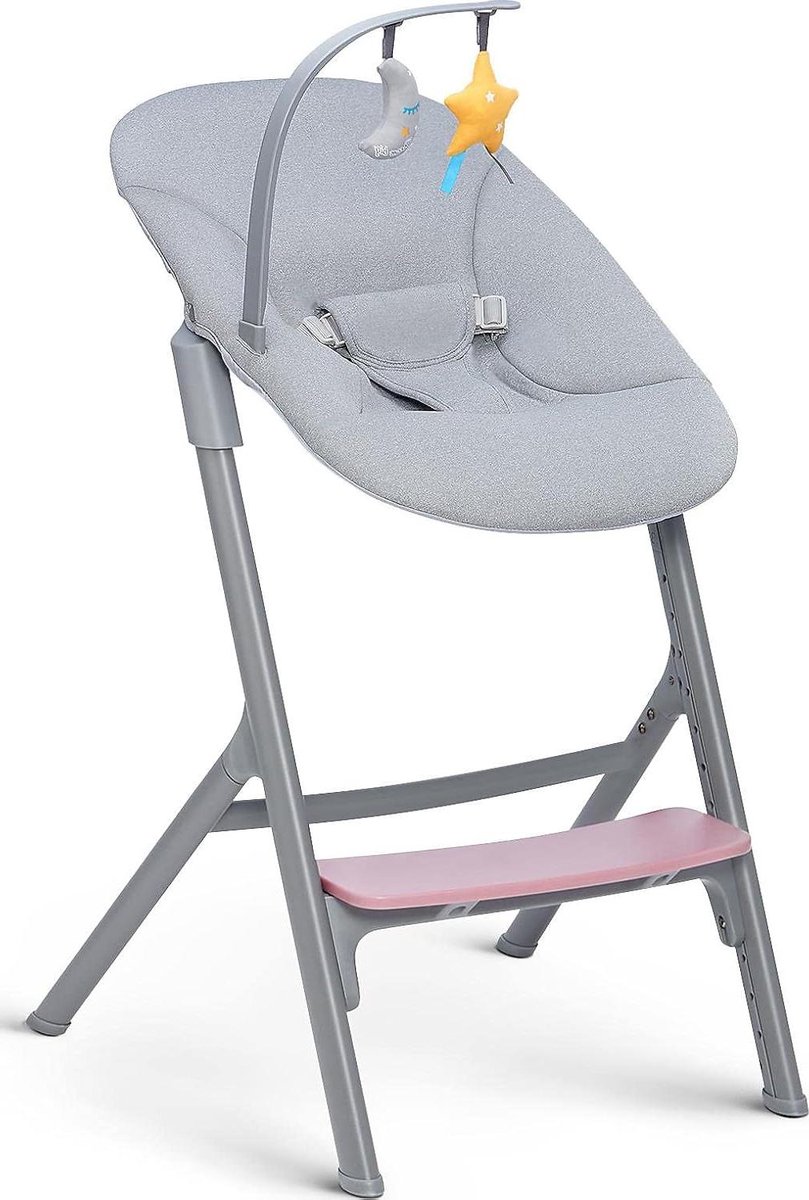 Kinderstoel en wipstoel - 4-in-1 set - Meegroeien met kind - Verstelbaar in 4 hoogtes - Tot 110 kg - Roze