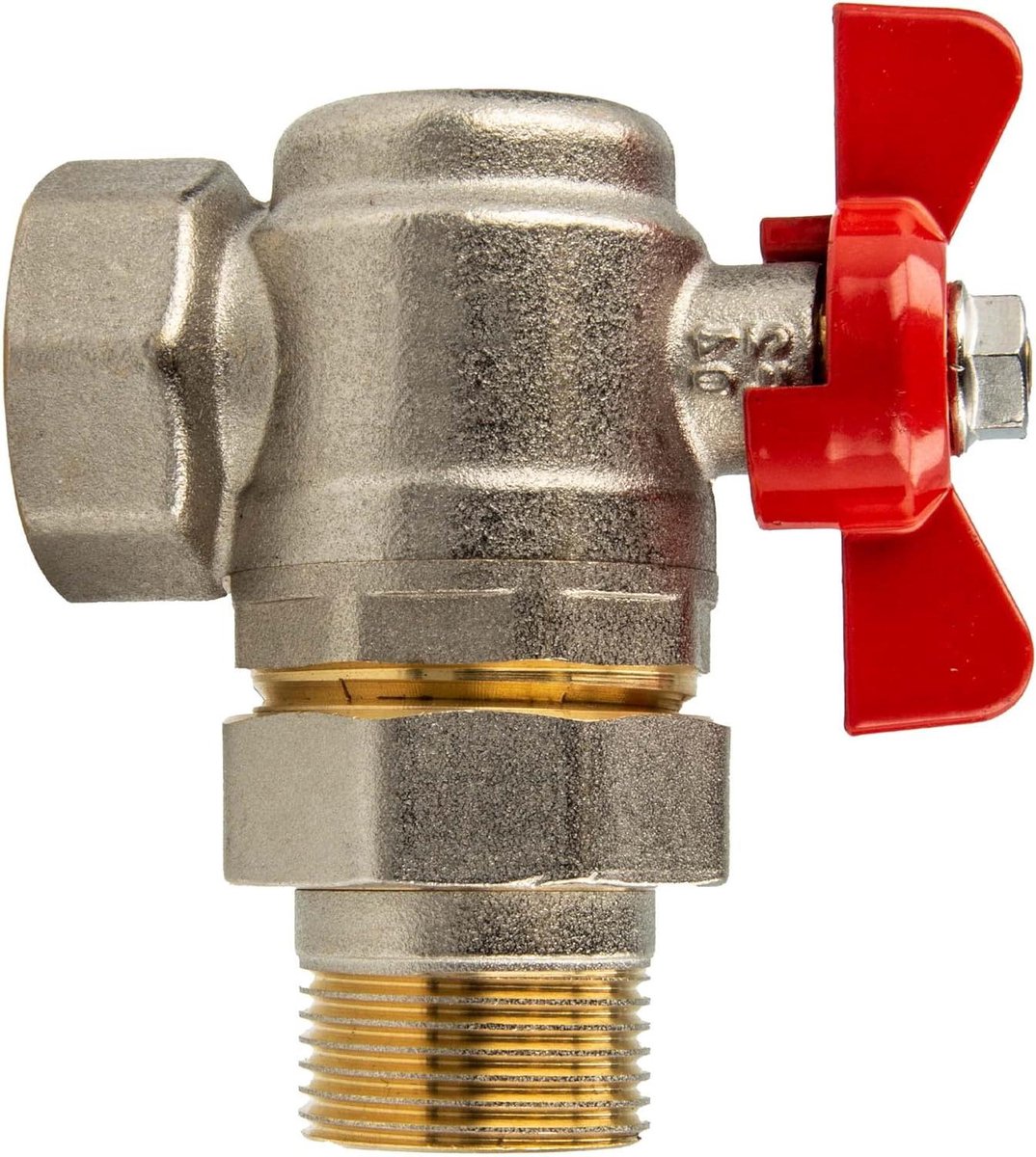Kogelkraan - Waterkraan - Leiding Afsluiten - Messing Nikkel - 3/4 Inch - Rood