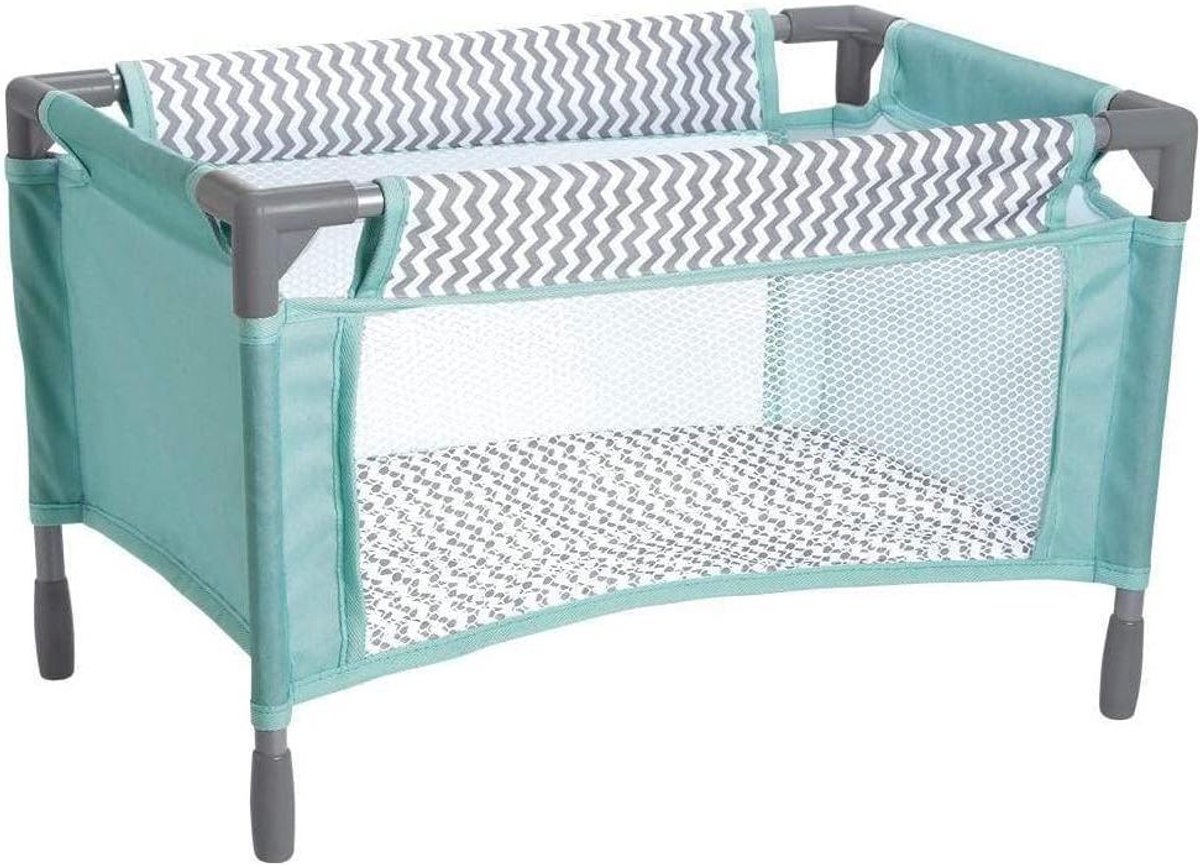 Poppenbedje met Tas - Speelgoed Accessoires - Rollenspel Stimuleren - Inclusief Draagtas - Tot 16 Inch - Grijs