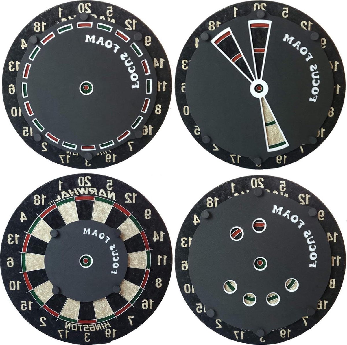 Dartbord Trainingspads - Oefen Pads - Darts Vaardigheden Trainen - Duurzaam Schuim Materiaal - 40 cm Diameter - Zwart Wit