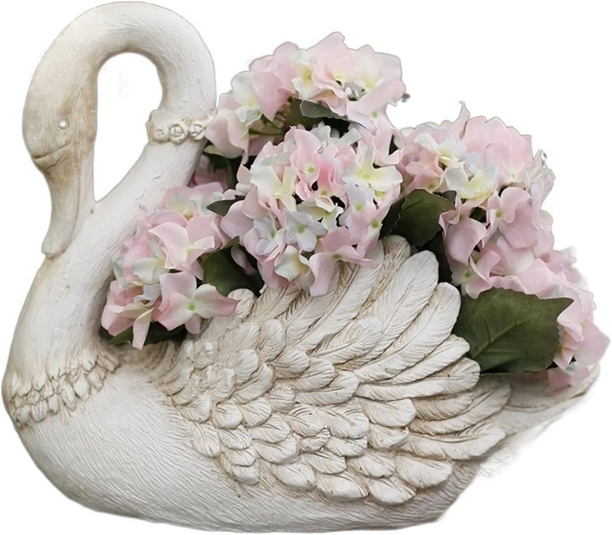 Pot Voor Kamerplanten Creatieve plantenbakken, zwaanvormige plantenbakken, groot terras, balkon, decoratieve plantenpotten, decoratieve plantenbakken for buiten Decoratieve Plantenpotten(Beige,B)