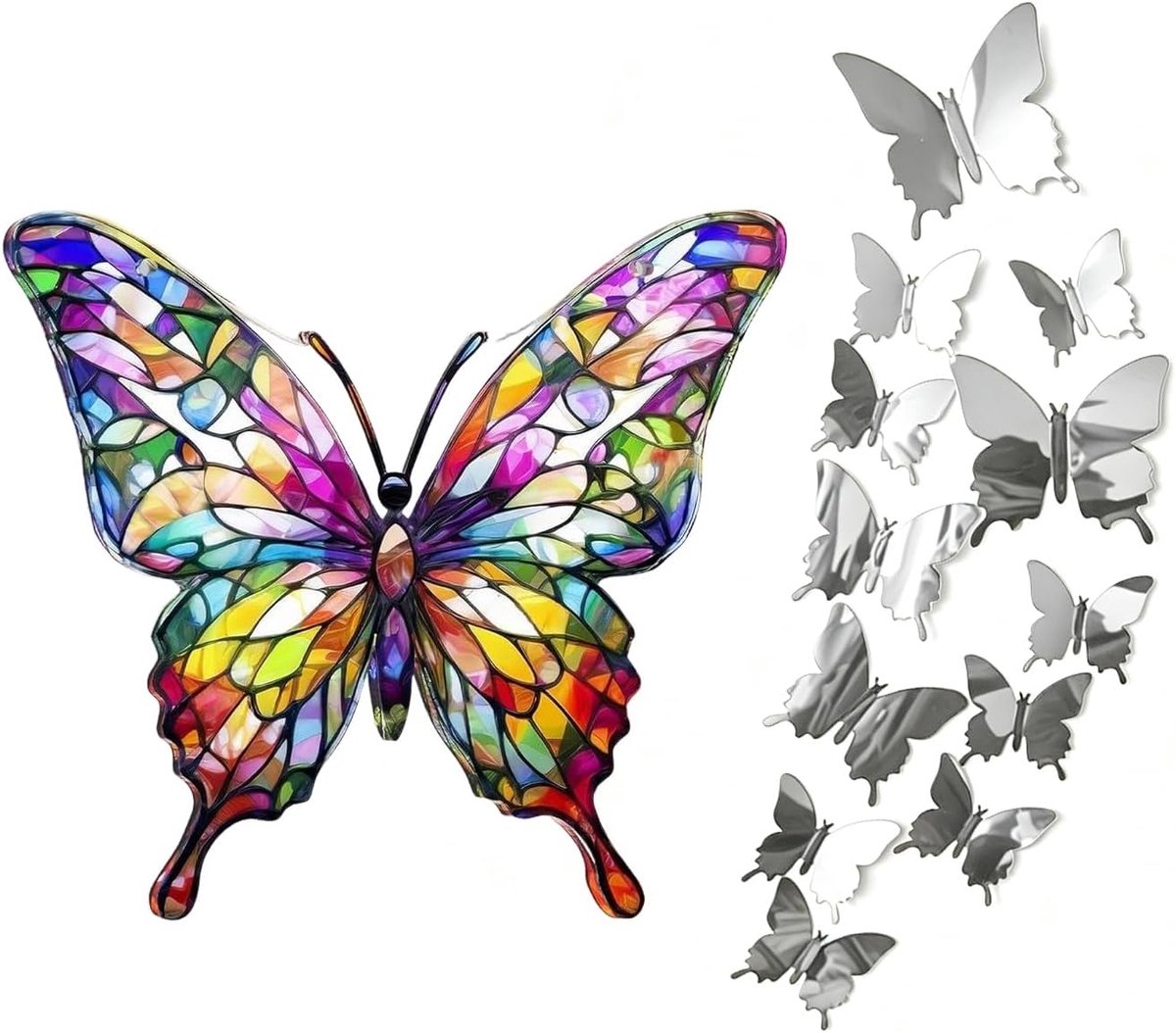 1 Vlinder Acryl Lichtvanger Hangende Decoratie En 12 Wanddecoraties, Hangende Decoraties, Transparante Licht- En Schaduwsfeerdecoraties, Lichtgewicht, Duurzaam En Mooi, Tuinen Versieren.