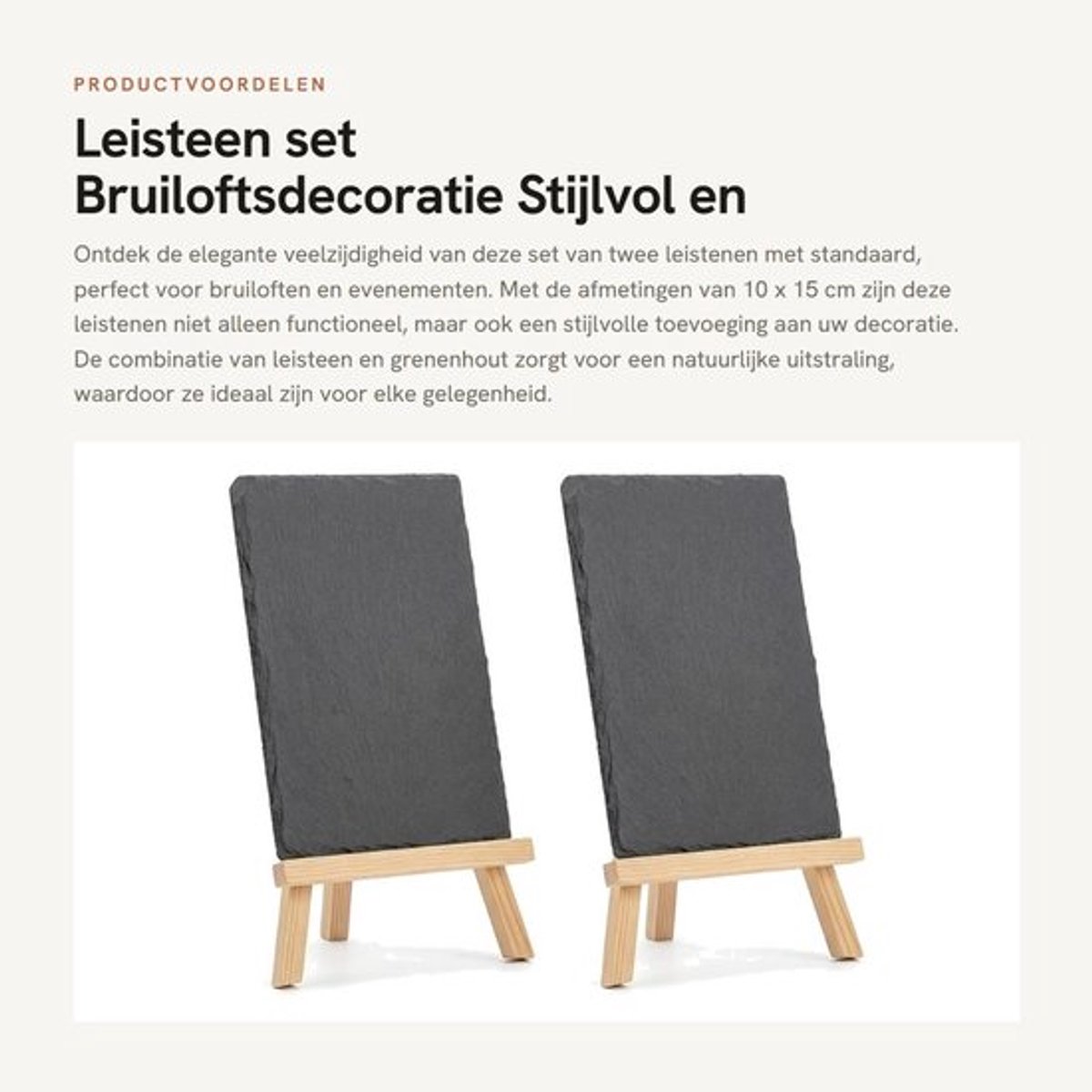 Dailygoody - Leisteen set - Bruiloftsdecoratie - Stijlvol en