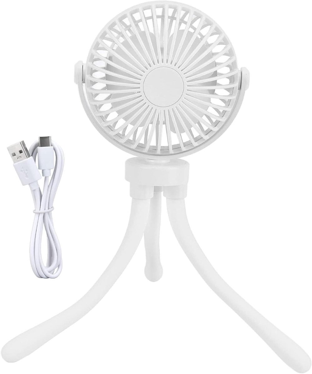 Mini kinderwagen ventilator - Octopus ventilator - Verkoeling onderweg - Oplaadbare batterij - 2000 mAh - Wit