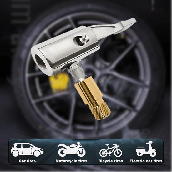 2x Universele Luchtpomp Adapter Nozzles voor Auto, Motor en Fietsbanden — afbeelding 2