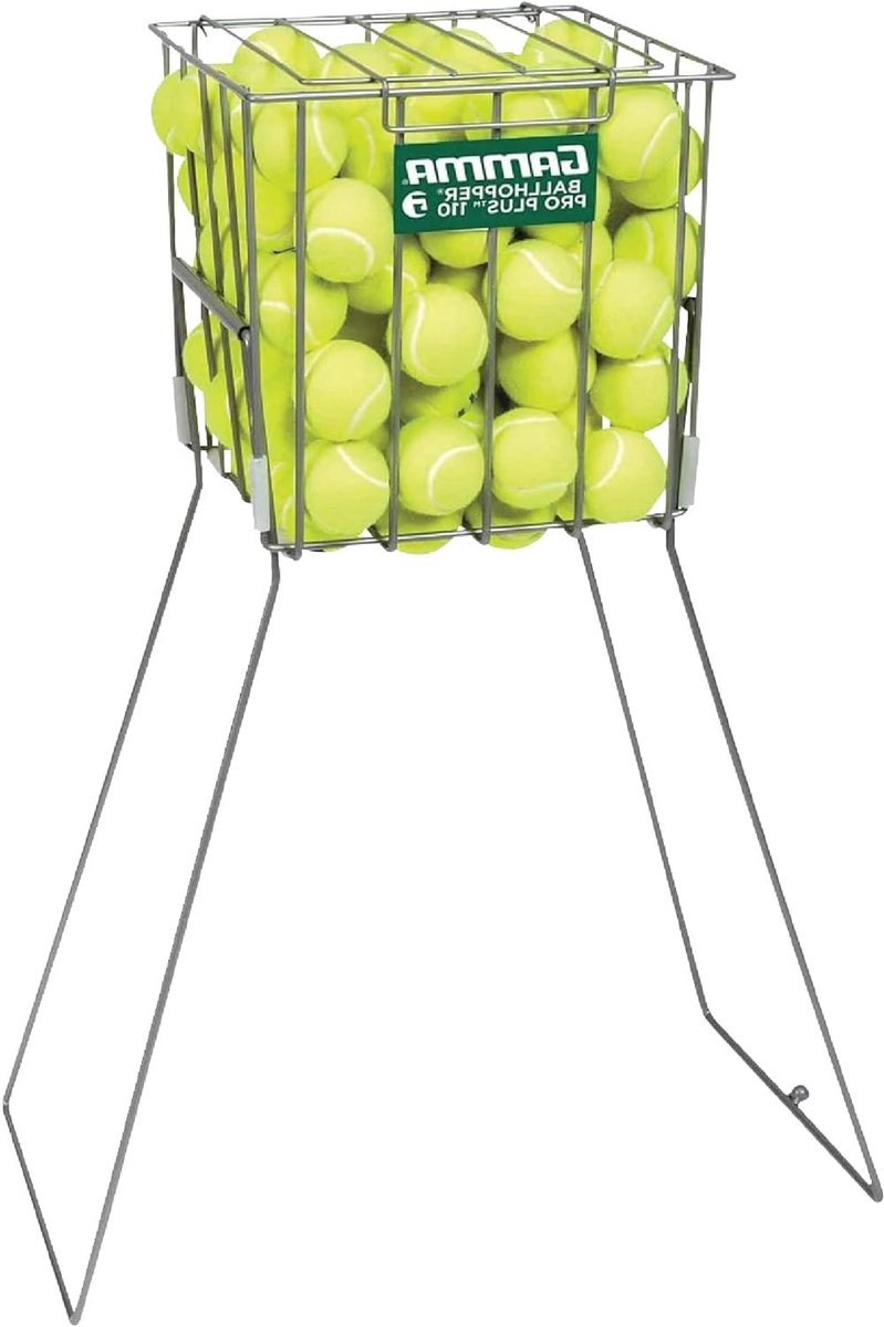 Tennisbal Opbergmand - Ballenkar - Efficiënte Training - Robuuste Stalen Frame - Houdt 110 Ballen - Zwart