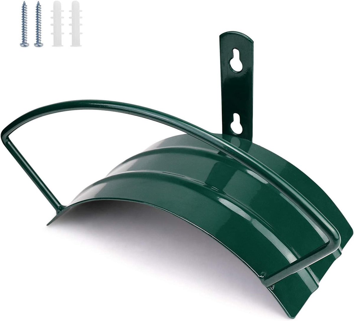 Slanghouder Metaal - Wandhouder Tuinslang - Tuin Organiseren - Roestbestendig Poedercoating - Tot 3/4 Inch - Groen