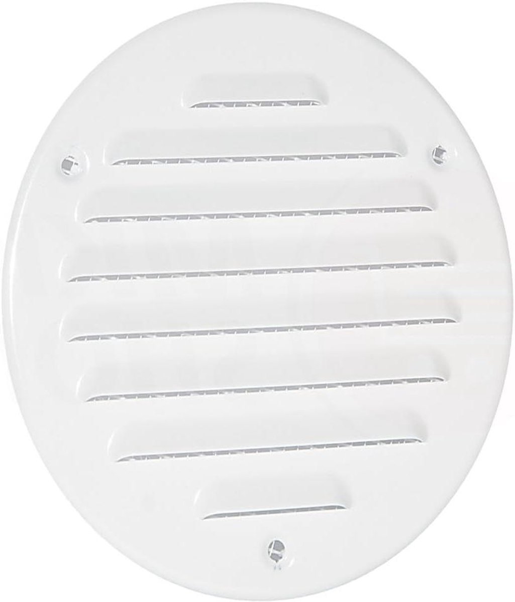Ventilatie rooster - Lucht rooster - Ventilatie buiten - Met insectennet - Ø 100 mm - Wit