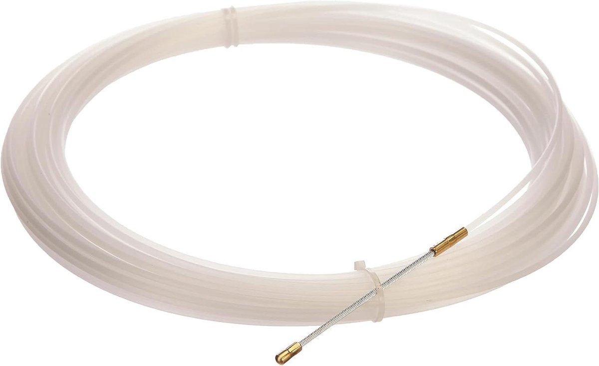 Geleiding Draad - Nylon Kabel - Elektra Aanleggen - Flexibel Materiaal - 25 Meter - Wit