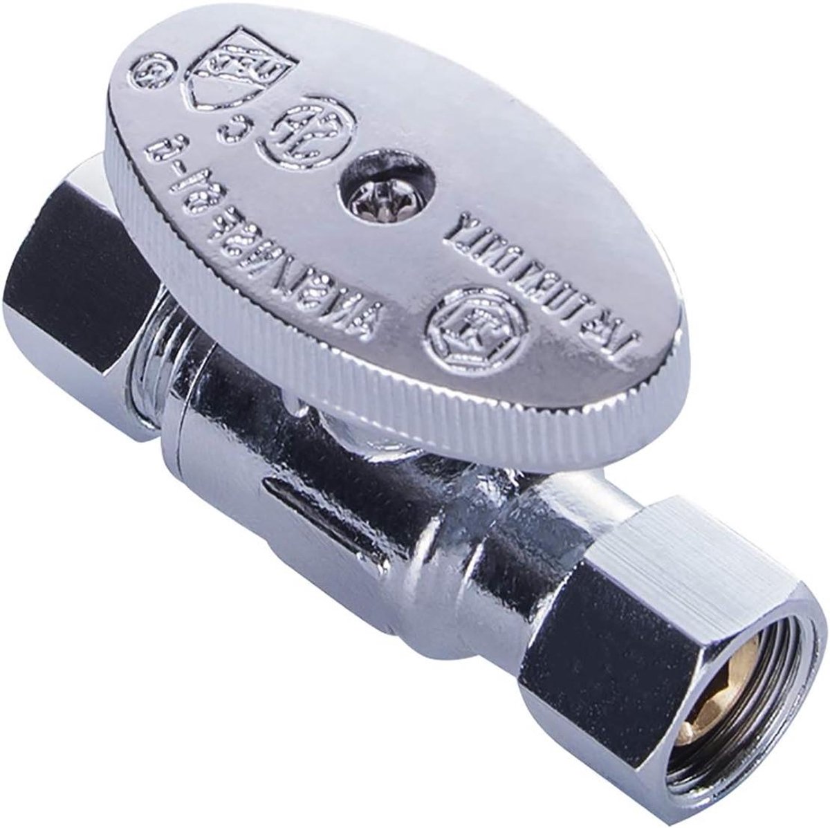 Toevoegen Op Ventiel - Stopkraan Kraanventiel - Leidingen Aansluiten - Kwart Draai Wiel - 3/8 inch - Verchroomd