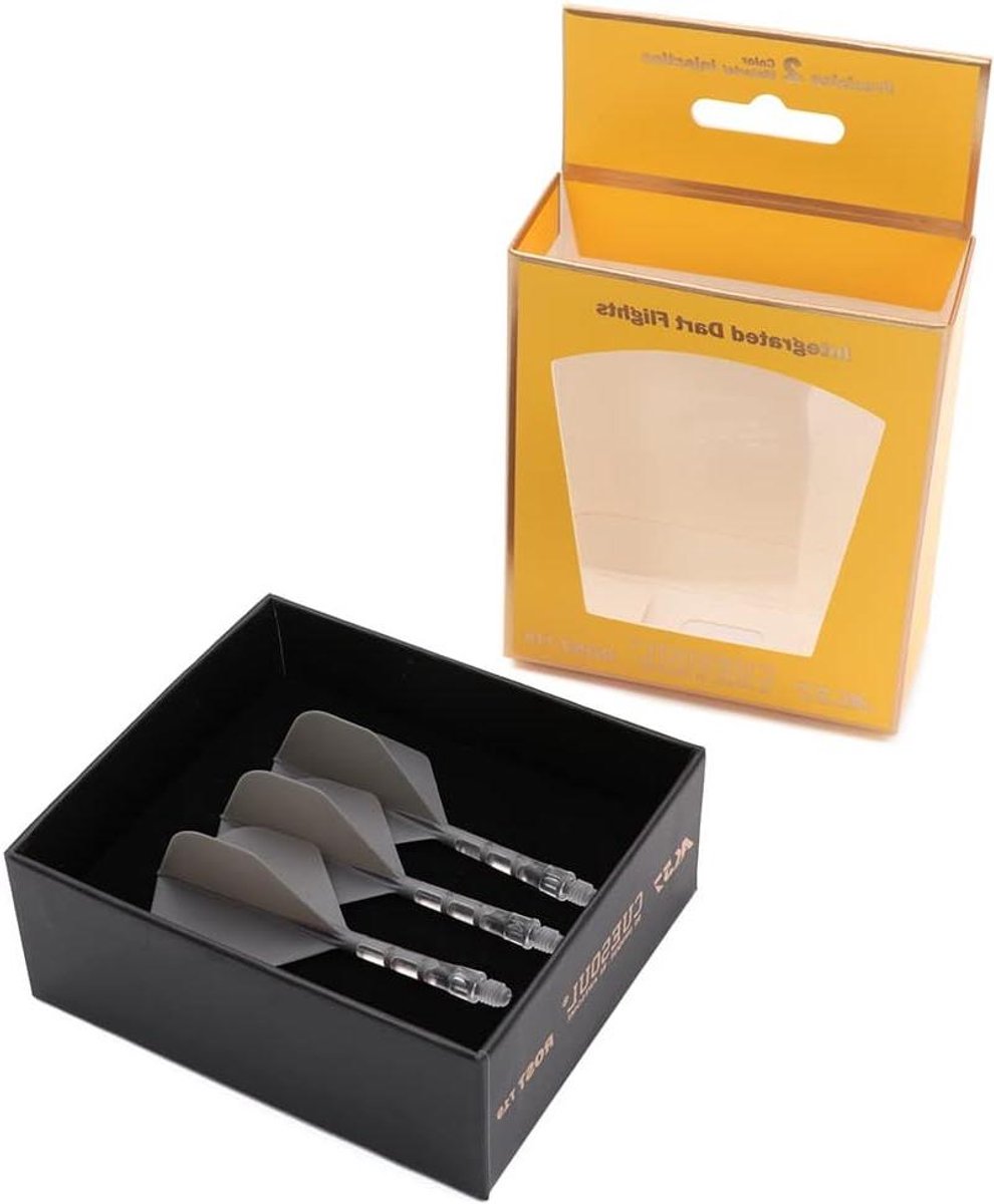 Dartschacht met Flight - Dart Accessoire Set - Darts Spelen - Geïntegreerde Schacht en Flight - M-70mm - Grijs en IJs