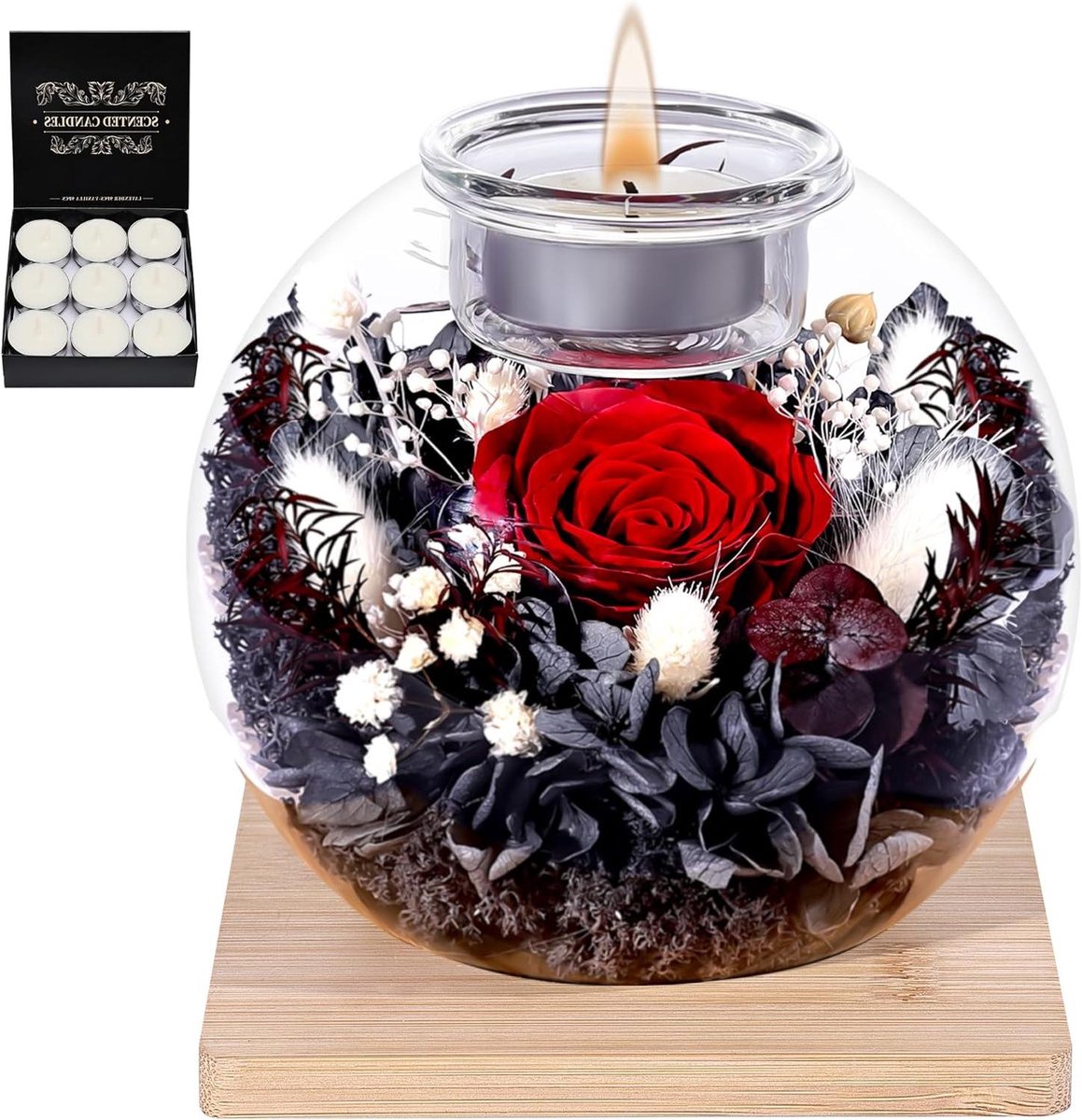 Geconserveerde Rozen - Eeuwige Bloemen - Cadeau Geven - Natuurlijke Geur - 13 x 13 x 12 cm - Roze