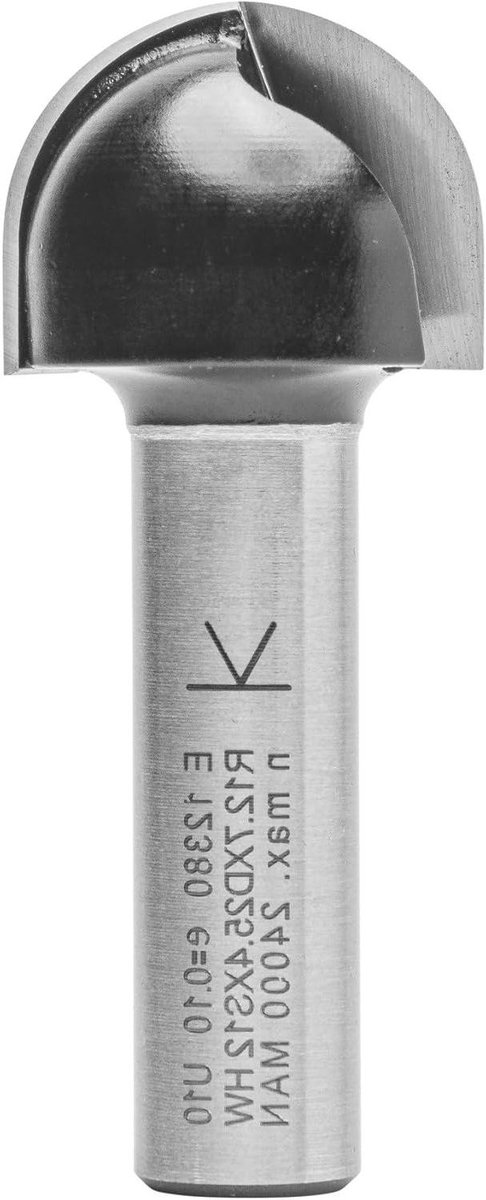 Half-ronde frees - Freesbit hout - Houtbewerking meubels - Twee hardmetalen snijkanten - Schacht 12 mm - Zilver