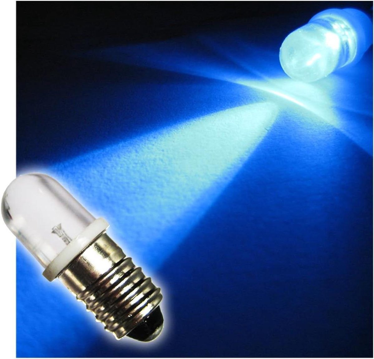 LED Schroeffitting Lamp - E10 Lamp Blauw - Verlichting Aanpassen - 10mm LED Lens - 11.5x28mm - Blauw