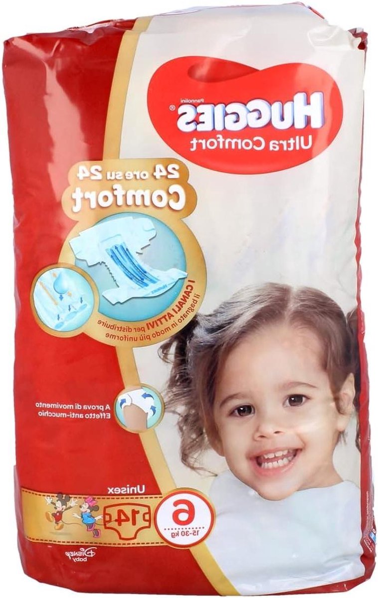 Baby luiers - Comfort luiers - Actieve kinderen - Bewegingsvrijheid - Maat 6 14 stuks - Wit