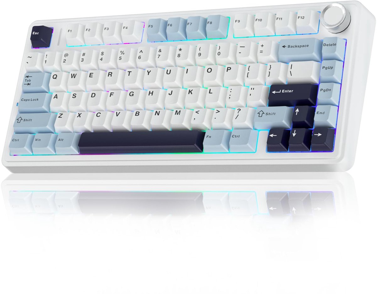 AULA F75 75% Draadloos Mechanisch Gaming Toetsenbord - 2.4GHz/Type-C/BT5.0