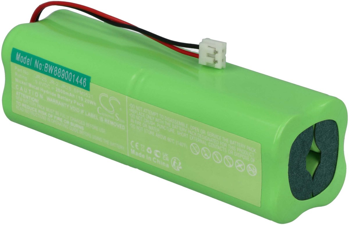 vhbw-batterij compatibel met Spektrum XP662, DX7, XP7202, JR 11X, XP8103A, X378A, X9303, DMS 11X, XP6102, DX6 dronecontroller (2000 mAh, 9,6 V, NiMH)