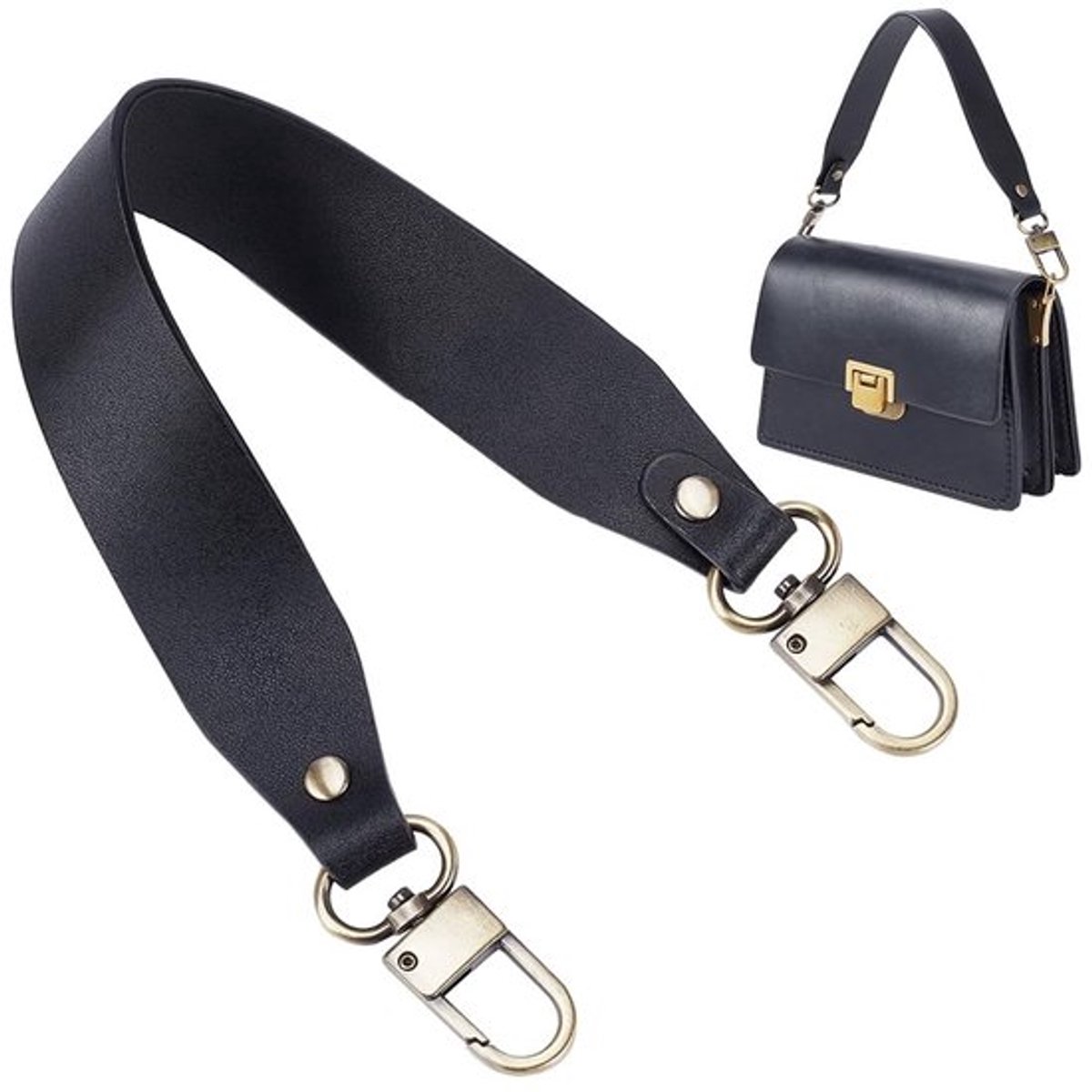Store_8 - Handtasriem - Echt leer - Zwart - Tas riem - Verstelbare