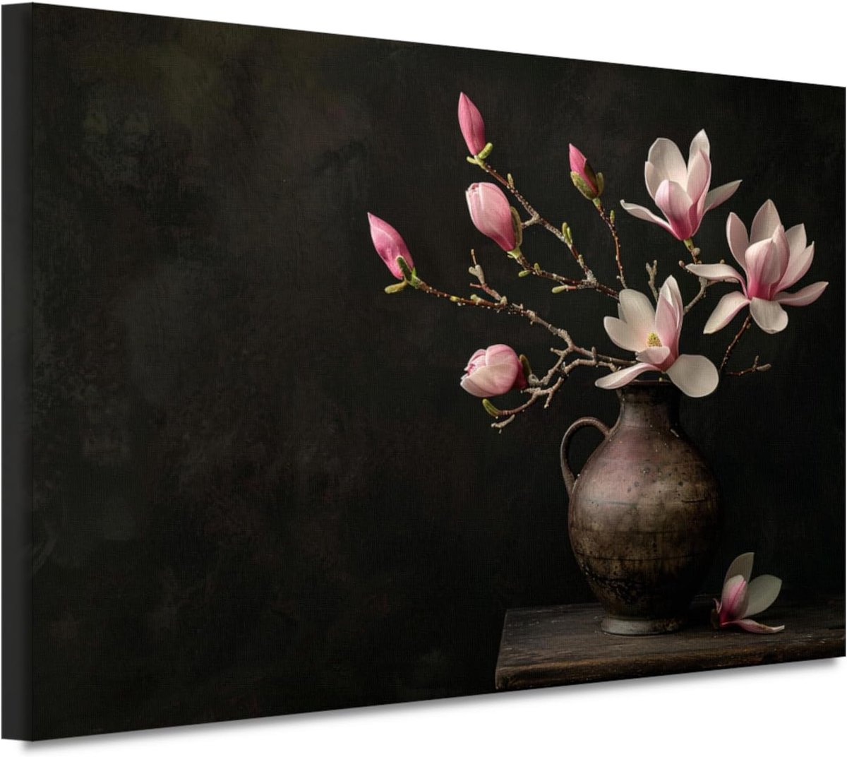 portret, Flora wanddecoratie, Schilderijen canvas Vaas, Muurdecoratie landelijk, Muurdecoratie canvas, Decoratie slaapkamer canvas 120x80 cm
