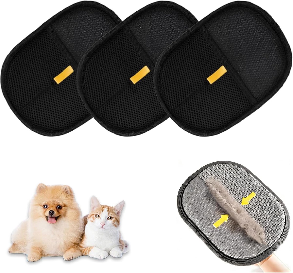 Handschoenen tegen dierenharen, kleding, 20 x 15 cm, antistatische handschoenen voor katten en honden, herbruikbaar, voor het verwijderen van dierenharen, banken