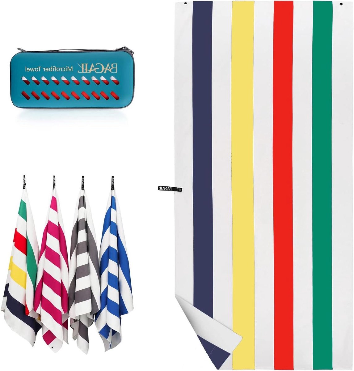 Microvezel Reishanddoek - Sneldrogende Handdoek - Sport en Reizen - Super Absorberend - 200 x 91 cm - Blauw