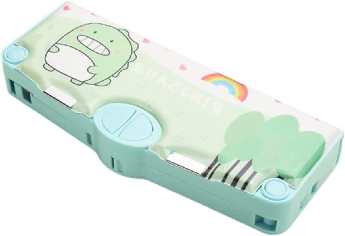 Pennenetui - Potloodkoffer Etui - Schoolbenodigdheden Opbergen - Pop-up Ontwerp - 25 cm - Groen
