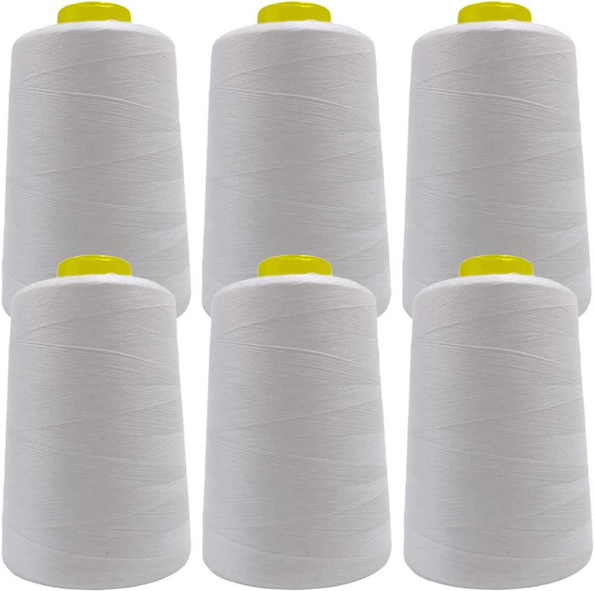 Naaigaren Rollen - Garen Spoelen - Kleding Repareren - Hoge Sterkte Polyester - 6 Stuks - Wit