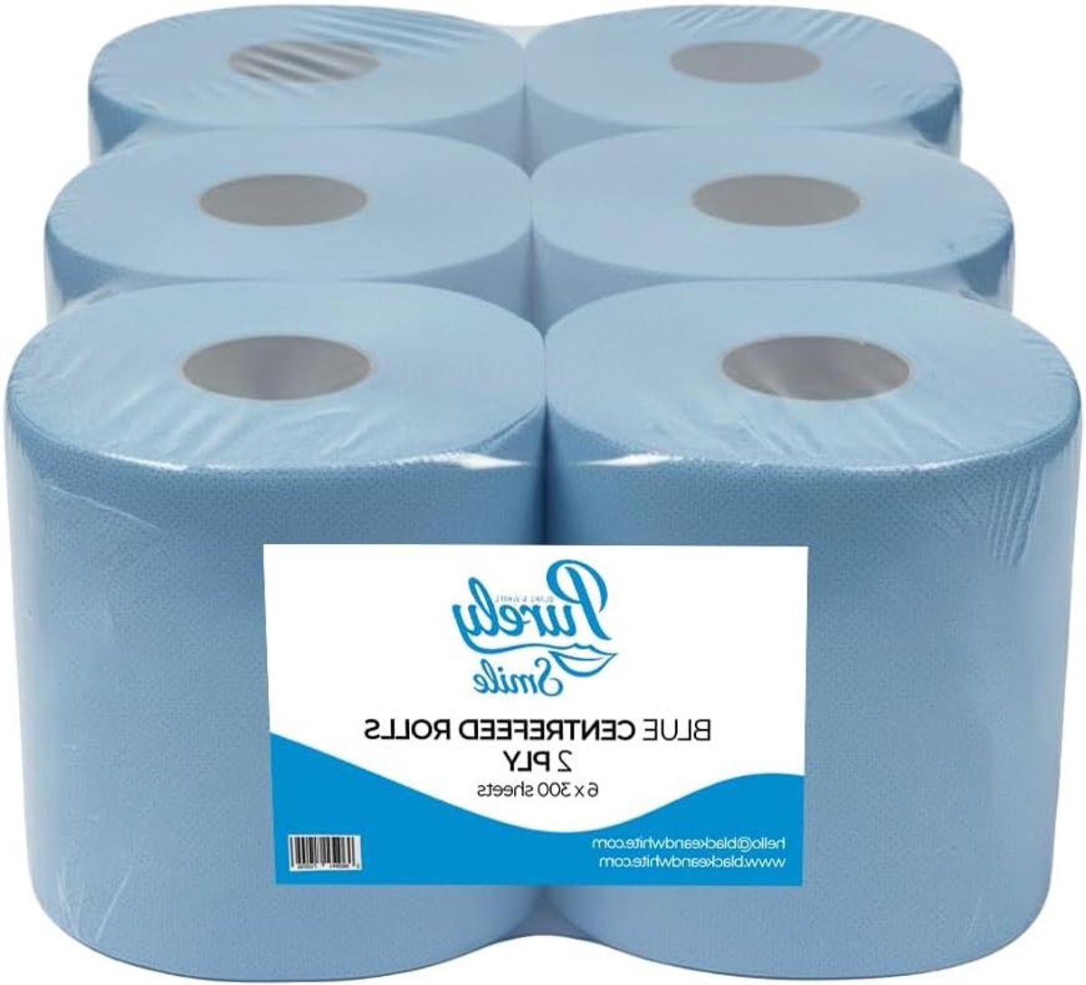 Keukenrollen - Papierrollen Horeca - Snel Opruimen - Dubbellaags Absorberend - 6 Rollen - Blauw