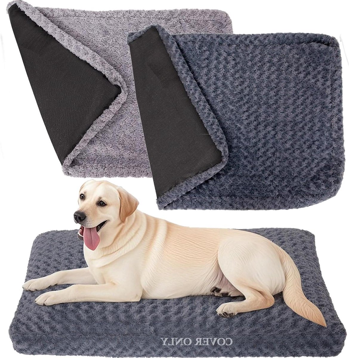 Hondenbedhoes - Vervangende hoes - Huisdiercomfort - Machinewasbaar - 91 x 71 cm - Grijs