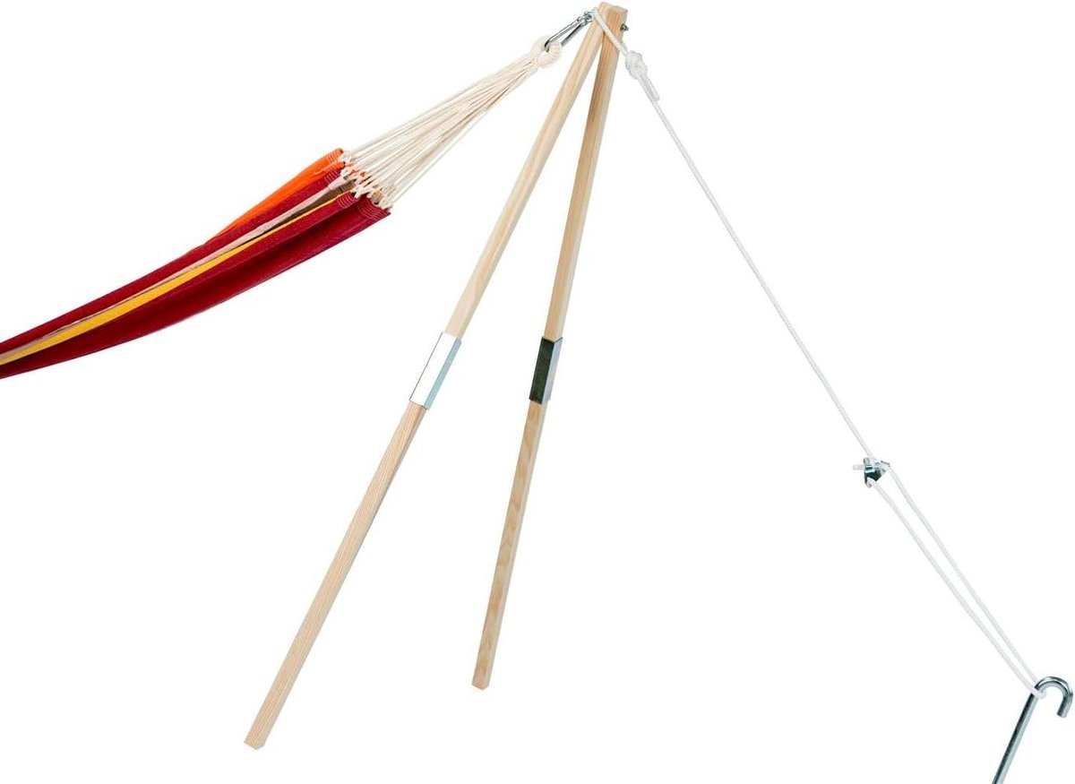 Hangmat Stand - Hangmat Frame - Ontspannen Buiten - Flexibele Installatie - 100 kg Belastbaar - Houtkleur