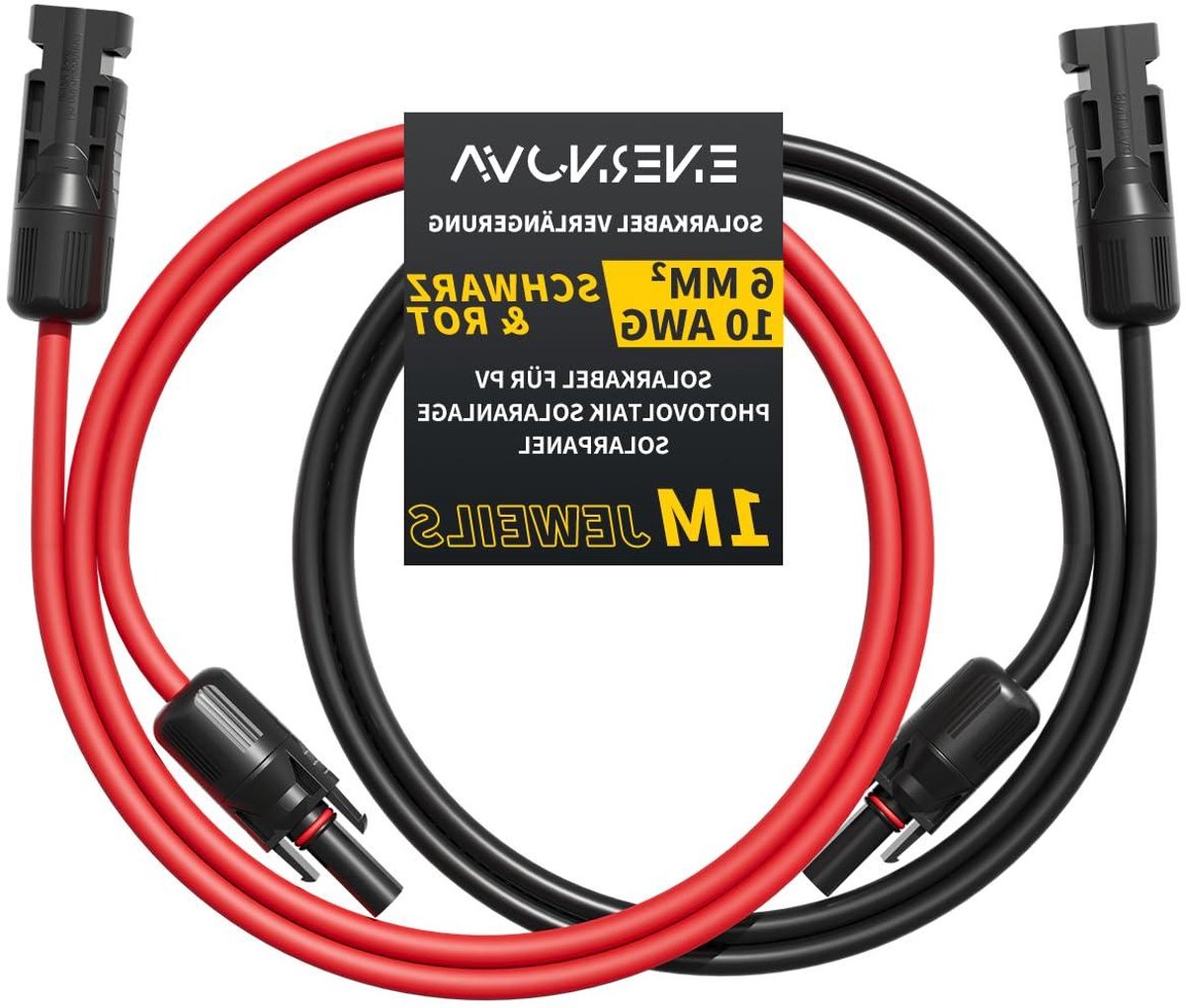 Solarkabel - Zonnekabel verlengkabel - Zonne-installatie - IP67 waterdicht - 6mm² 1M - Zwart