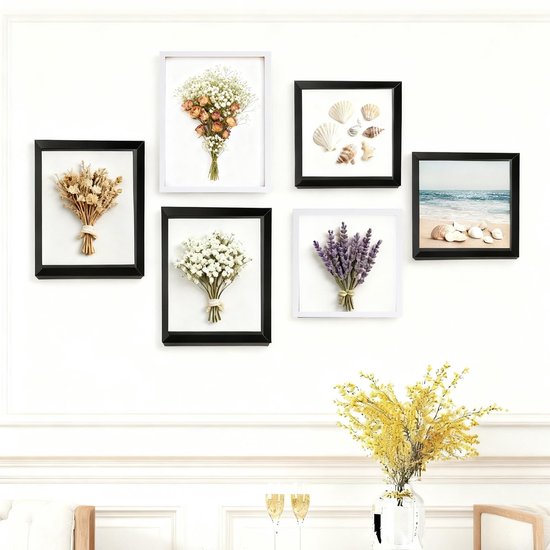 Fotolijst om te vullen, diepe fotolijst om te vullen, 20 x 25 cm, diepe lijst voor muur en desktop, 3D-objectlijst dieper 3 cm, foto's, souvenirs, zwart — afbeelding 2