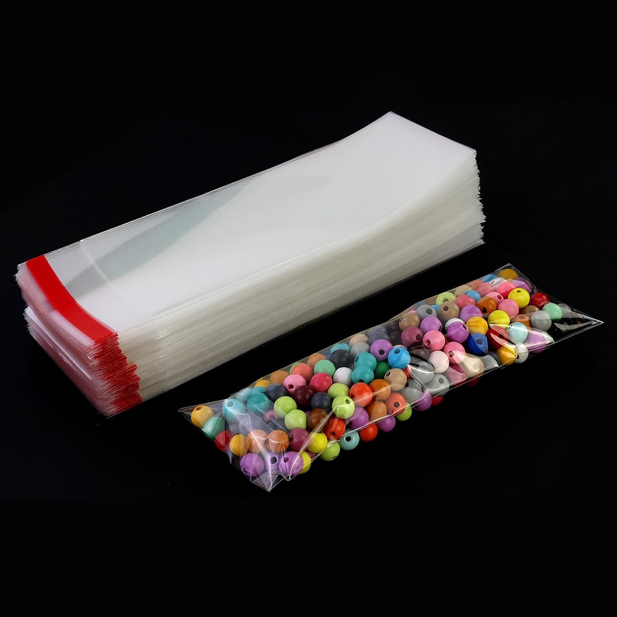 500 stuks zakjes, zelfklevende plastic zakjes, cellofaanzakjes, kleine platte zakjes, transparante kerstzakjes, helder cellofaanzakje (7x22cm)