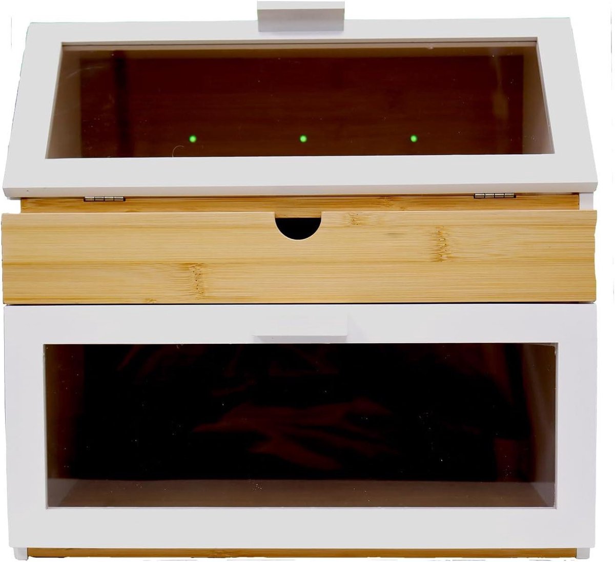 Broodtrommel met Lade - Broodkist Keuken - Brood Vers Houden - Dubbele Laag - 36x38x26cm - Natuurlijk Bamboe