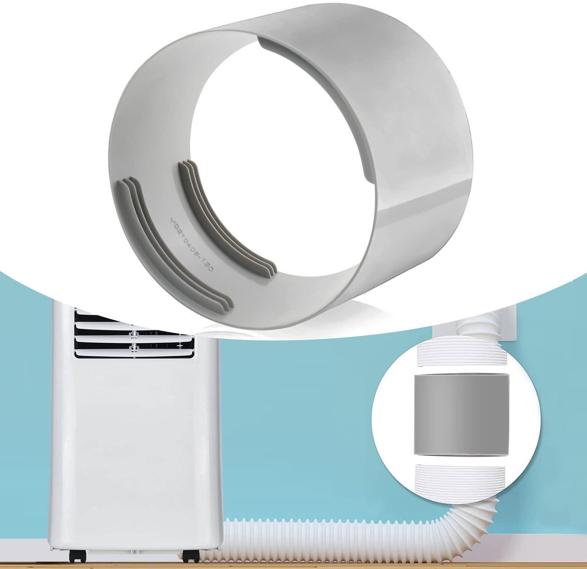 Afvoerslang voor airconditioning, afvoerslang, verbindingsstuk, airconditioningsslangadapter, Ø 130 mm, flexibele pvc-slang, bloedslang-aansluiting voor airconditioning, afzuigkap, 130 mm