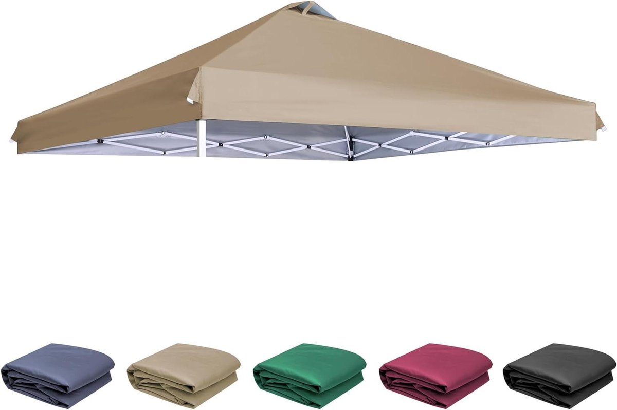 Reserve Overkapping - Luifel Vervanging - Bescherming Buiten - Met Ventilatiegleuf - 305 x 305 cm - Kaki